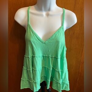 American Eagle A-line spaghetti strap, cotton, green top, medium